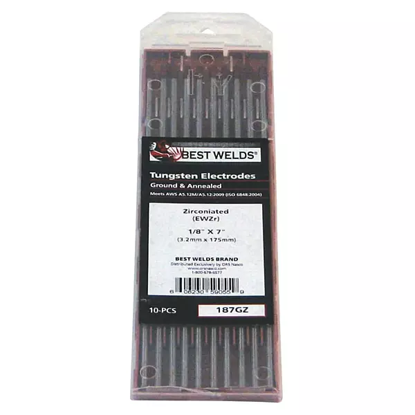 1/8 X 7 ZIRCONIATED TUNGSTEN 10/PK