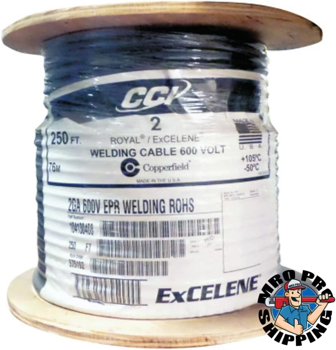 WELD CABLE #2 AWG 250' RL
