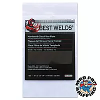 BEST WELDS 901-932-107-12 - 2" Glass Filter Plate, Shade 12, 4-1/2 x 5-1/4" Green