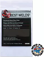 BEST WELDS 901-932-107-12 - 2" Glass Filter Plate, Shade 12, 4-1/2 x 5-1/4" Green