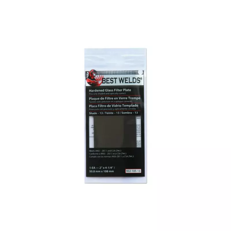 BEST WELDS 901-932-105-13 - 2" Glass Filter Plate, Shade 13, 2 x 4 1/4" Green