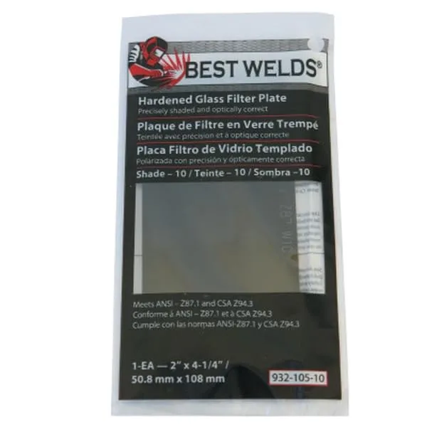BEST WELDS 901-932-107-6 - 2" Glass Filter Plate, Shade 6, 4-1/2 x 5-1/4" Green