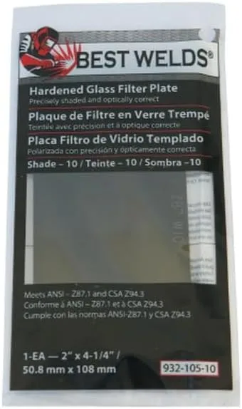 BEST WELDS 901-932-205-6 - 2" Glass Filter Plate, Shade 6, 50 mm, Green (100pk)