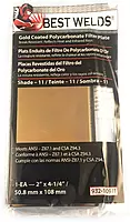 BEST WELDS 901-932-109-11 - 2" Gold Coated Filter Plate, Gold/11,2" x 4.25" Polycarbonate