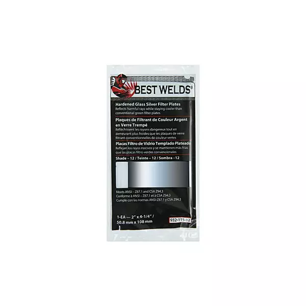 BEST WELDS 901-932-115-14 - 2" Glass Silver Mirror Filter Plate, Silver/14, 2" x 4.25"