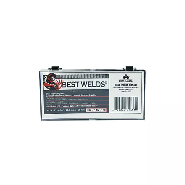 BEST WELDS 901-932-145-150 - 2" Glass Magnifier Plate, 2" x 4.25" 1.5 Diopter, Clear