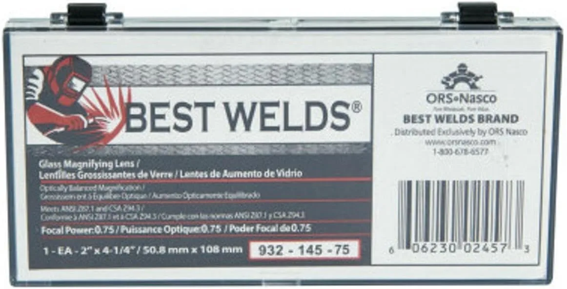 BEST WELDS 2 x 4.25 inch Glass Magnifier Plate - 0.75 Diopter