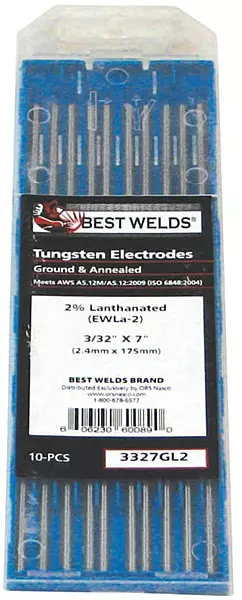 Best Welds 3/32 x 7 2% Lanthanated Tungsten Electrodes - 10/PK