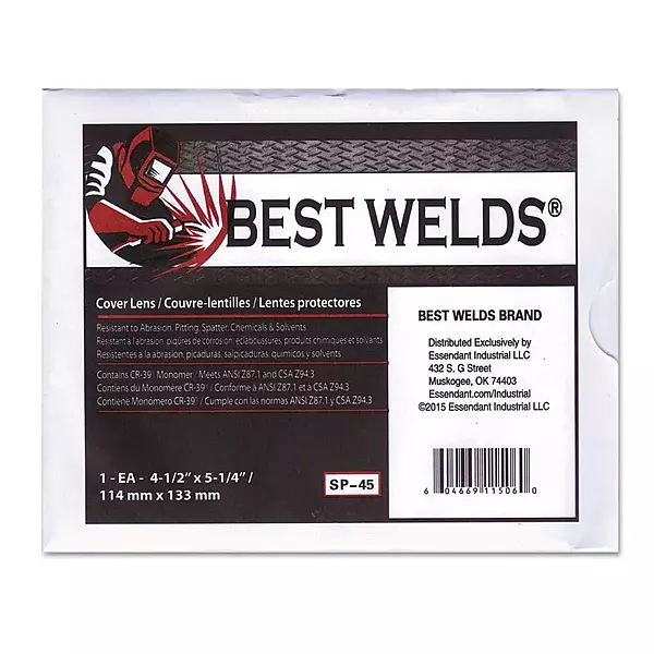 BEST WELDS 901-SP-45 - Cover Lens, 5-1/4" x 4-1/2", 2.5mm Thick, 100% CR-39 Plastic