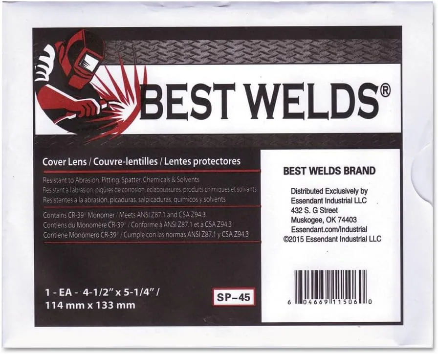 BEST WELDS 901-SP-45 - Cover Lens, 5-1/4" x 4-1/2", 2.5mm Thick, 100% CR-39 Plastic
