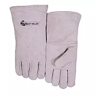 BEST WELDS 902-200GC - Leather Welder's Gloves, Shoulder Split Cowhide, Large, Gray