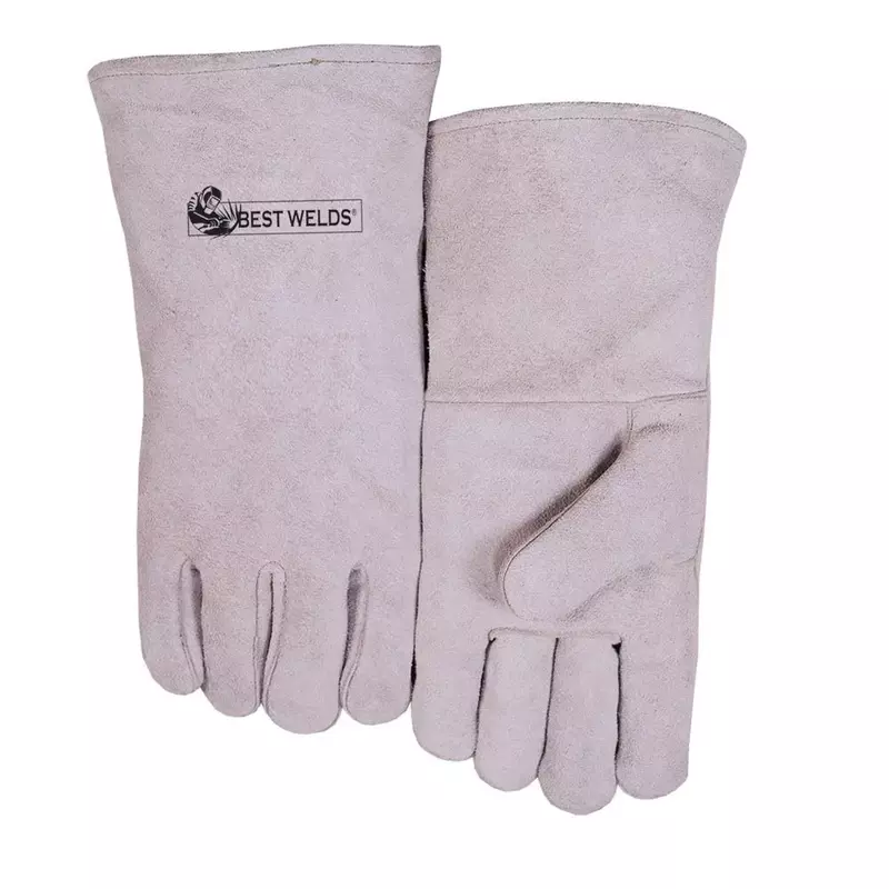 BEST WELDS 902-200GC - Leather Welder's Gloves, Shoulder Split Cowhide, Large, Gray