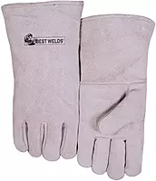 BEST WELDS 902-200GC - Leather Welder's Gloves, Shoulder Split Cowhide, Large, Gray