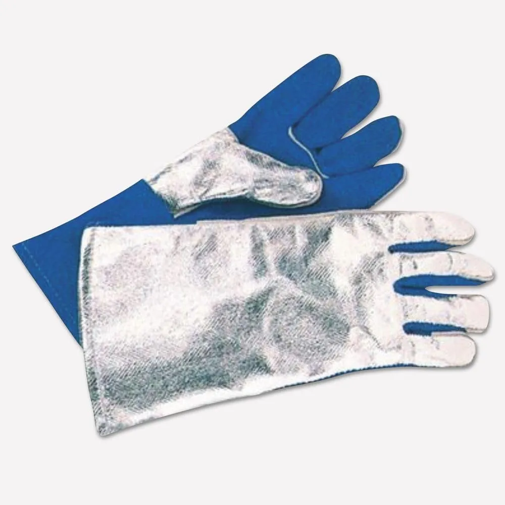 BEST WELDS 902-42AL - Split Cowhide Front Welding Gloves, Aluminized Back, Large, Blue
