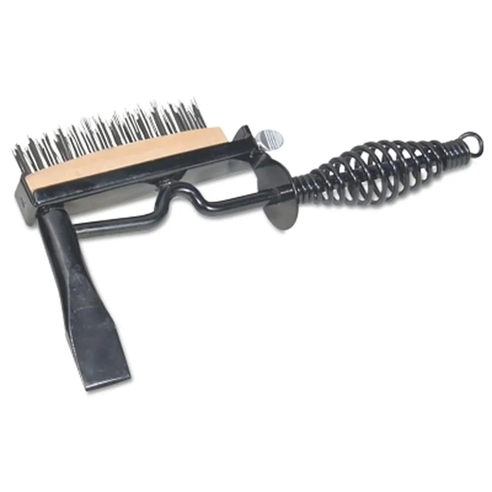 Chipping Hammer, Chisel W/Brush, Spring Steel Handle, 280 Mm, Black