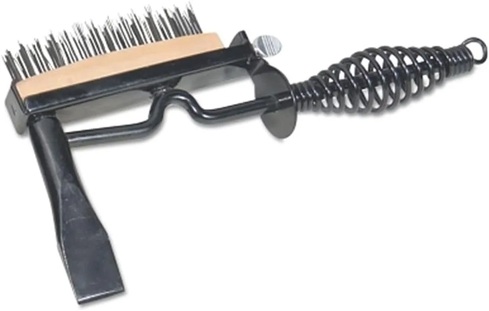Chipping Hammer, Chisel W/Brush, Spring Steel Handle, 280 Mm, Black