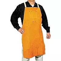 BEST WELDS 902-Q-7 - Select Split Cowhide Leather Bib Apron, 24" W x 48" L, Golden Brown