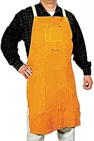 BEST WELDS 902-Q-7 - Select Split Cowhide Leather Bib Apron, 24" W x 48" L, Golden Brown