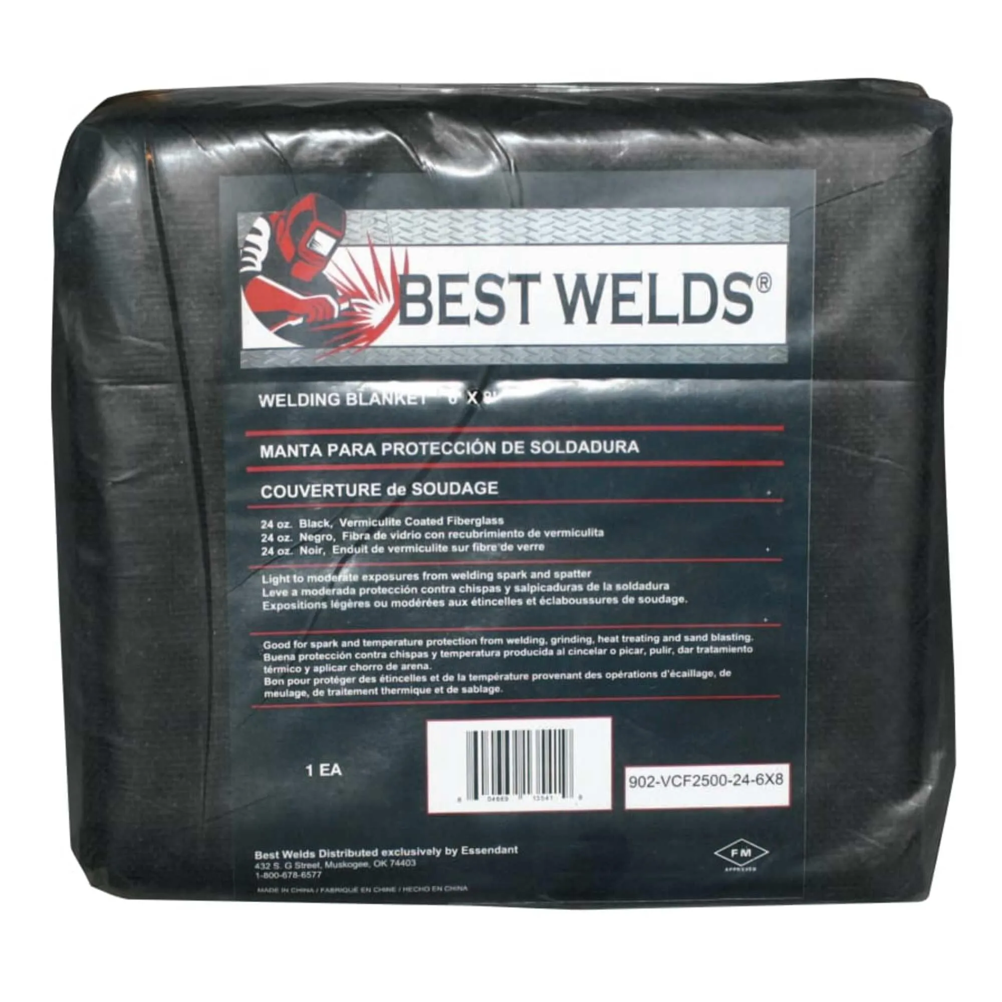 BEST WELDS Fiberglass Welding Blanket 6 x 8 ft - Hemmed, Spark Protection