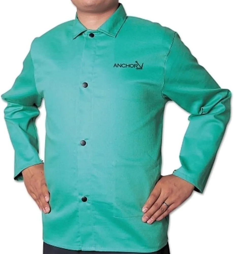 BEST WELDS 902-CA-1200-L - Flame Retardant Sateen Jacket, Large, Visual Green