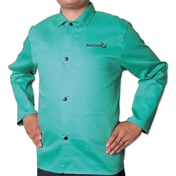 BEST WELDS 902-CA-1200-L - Flame Retardant Sateen Jacket, Large, Visual Green