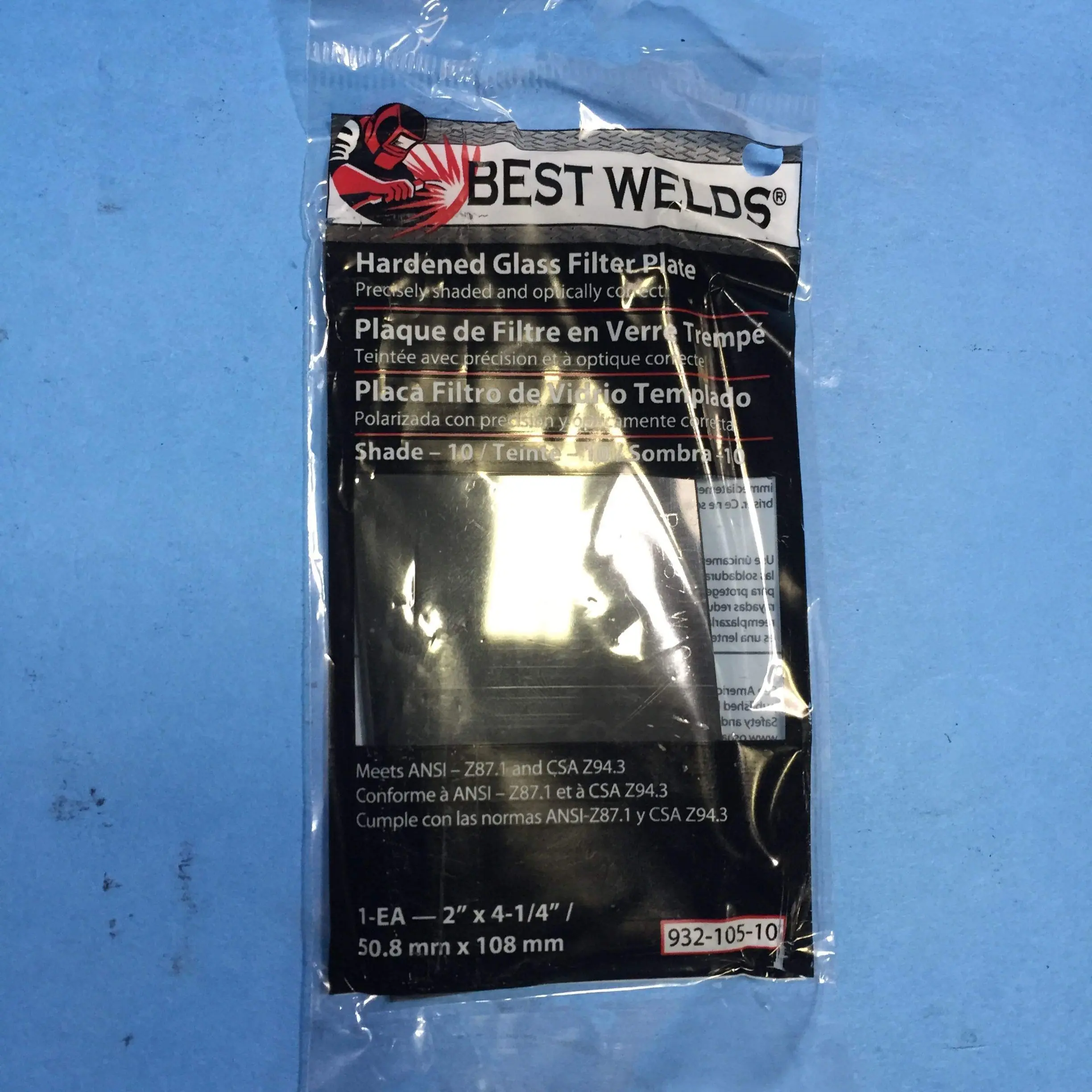 FILTER PLATE GLASS 2 X 4.25 (BW-2X4-1/4 #10)