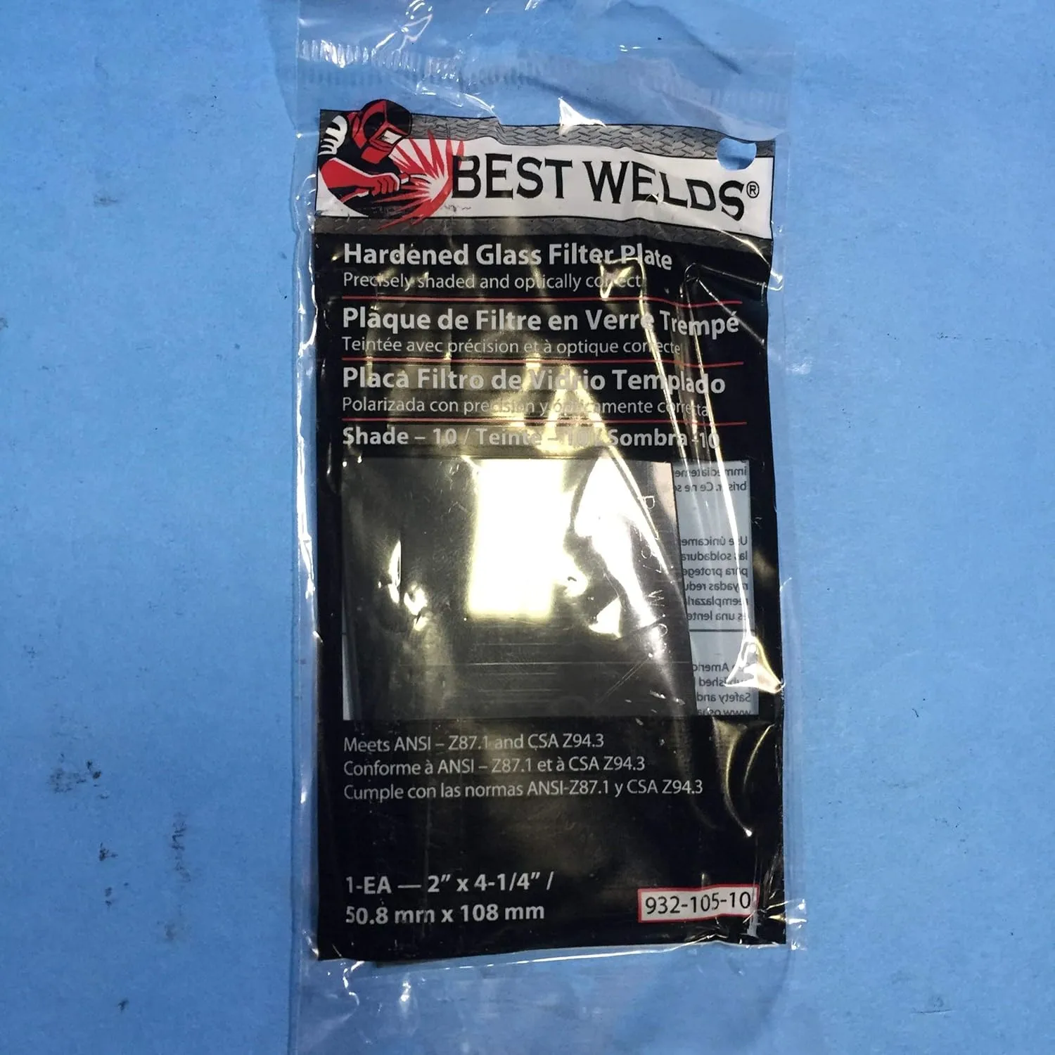 FILTER PLATE GLASS 2 X 4.25 (BW-2X4-1/4 #10)