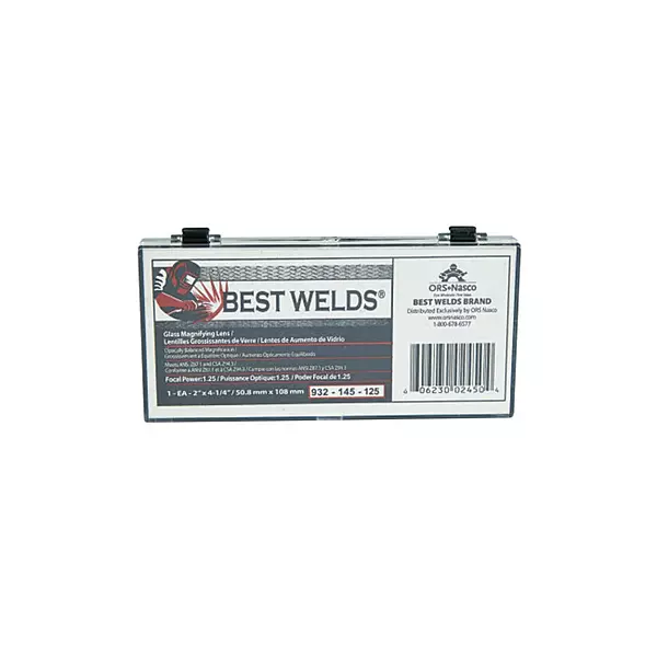 BEST WELDS 901-932-145-125 - 2" Glass Magnifier Plate, 2" x 4.25" 1.25 Diopter, Clear