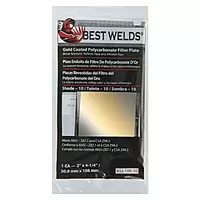 BEST WELDS 901-932-109-10 - 2" Gold Coated Filter Plate, Gold/10, 2" x 4.25" Polycarbonate