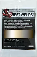 BEST WELDS 901-932-110-9 - 2" Gold Coated Filter Plate, Gold/9, 4.5" x 5.25" Polycarbonate