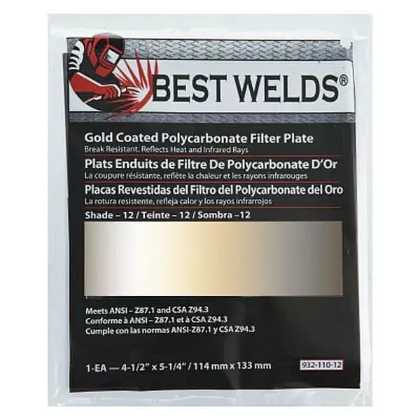BEST WELDS 901-932-110-12 - 2" Gold Coated Filter Plate, Gold/12, 4.5 x 5.25