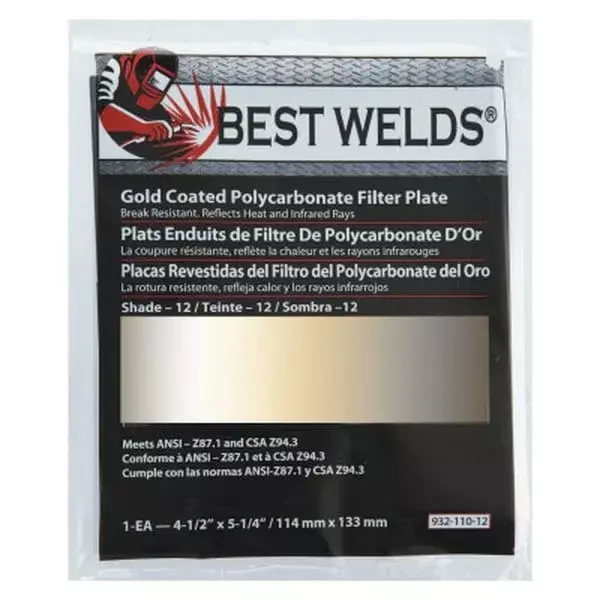 BEST WELDS 901-932-110-12 - 2" Gold Coated Filter Plate, Gold/12, 4.5 x 5.25