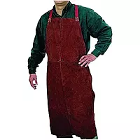 BEST WELDS 902-Q-5 - Select Split Cowhide Leather Bib Apron, 24" W x 36" L, Golden Brown
