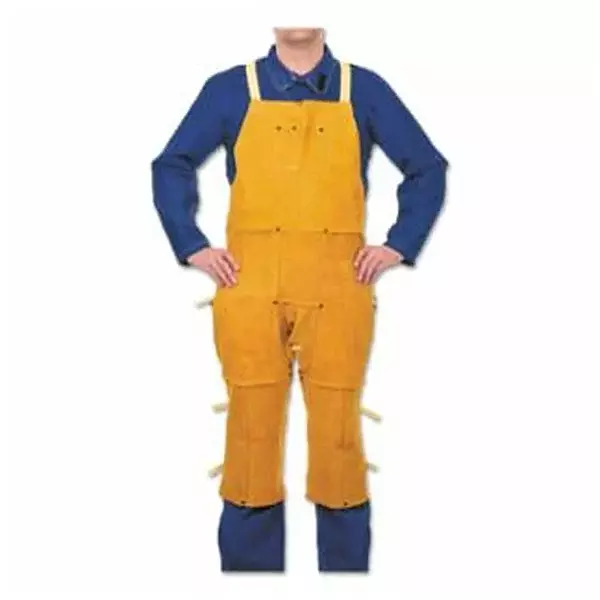 BEST WELDS 902-Q-9 - Leather Split Leg Bib Aprons, 42" x 24" Split Cowhide, Golden (6pk)