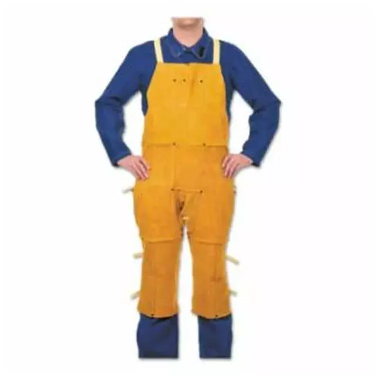 BEST WELDS 902-Q-9 - Leather Split Leg Bib Aprons, 42" x 24" Split Cowhide, Golden (6pk)