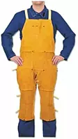 BEST WELDS 902-Q-9 - Leather Split Leg Bib Aprons, 42" x 24" Split Cowhide, Golden (6pk)