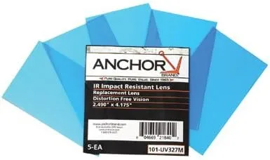 MILLER Replacement Lens Polycarbonate 2.49 x 4.175 in Pack of 5
