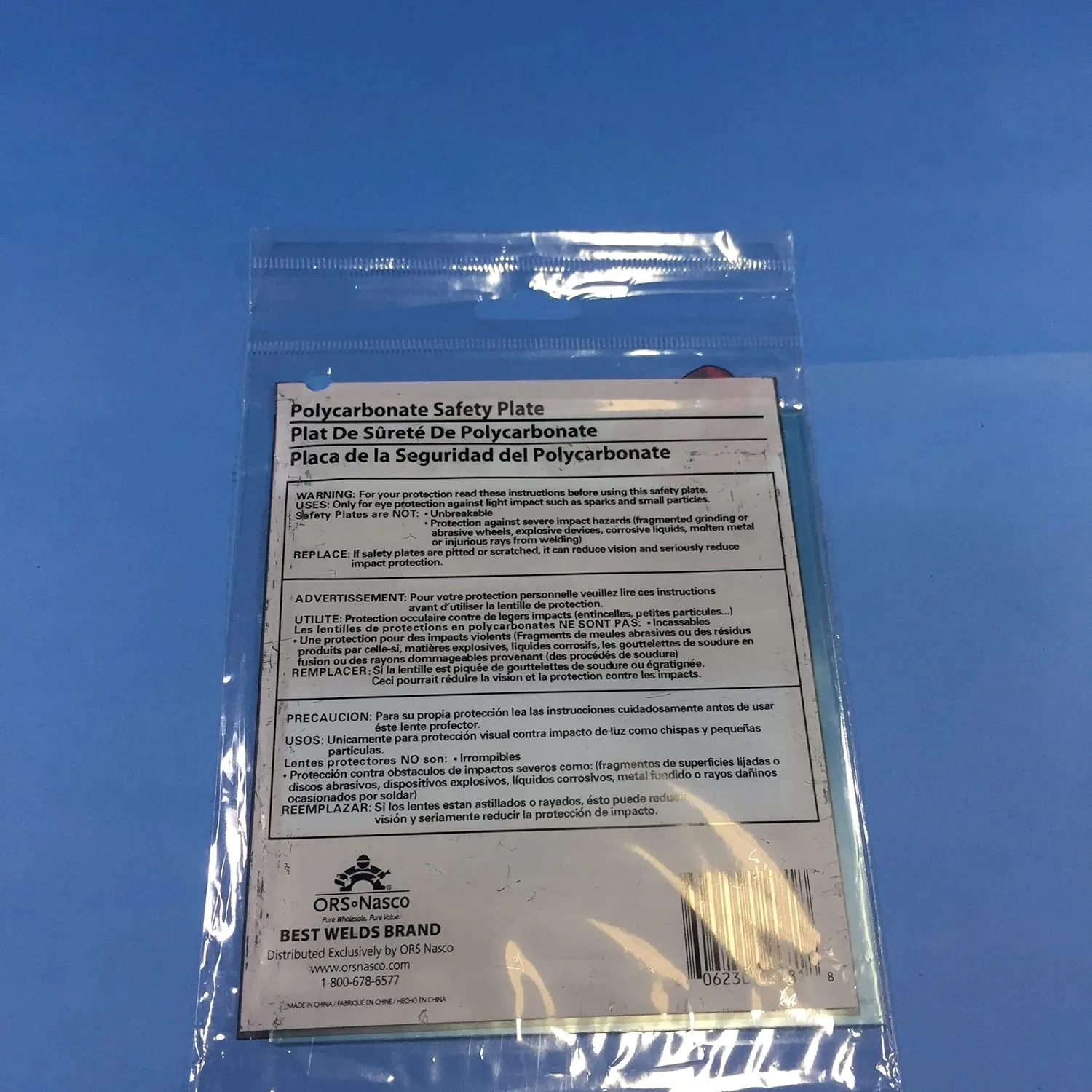 BEST WELDS 901-932-442-2" Safety Plate, 4.5" x 5.25" Polycarbonate, Clear