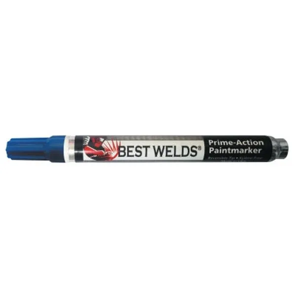 BEST WELDS 900-PAINTMKR-BLU - Prime-Action Paint Marker, Reversible Chisel/Bullet Tip, Blue, 12ct