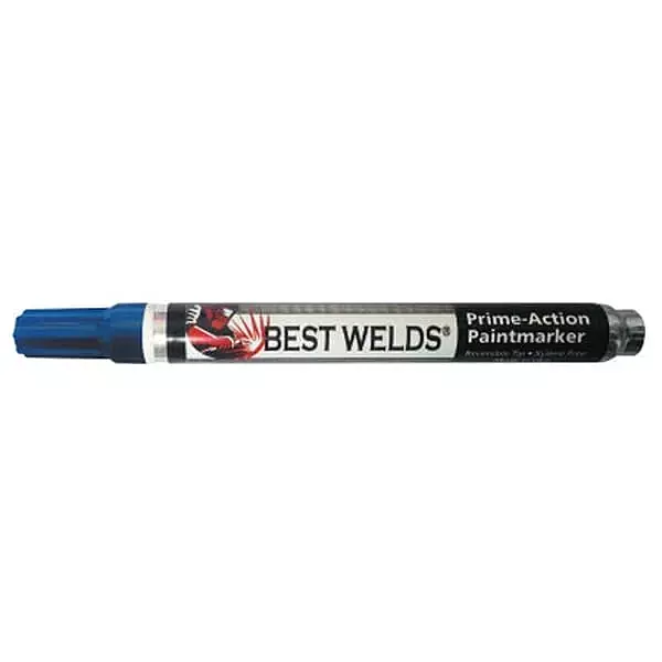 BEST WELDS 900-PAINTMKR-BLU - Prime-Action Paint Marker, Reversible Chisel/Bullet Tip, Blue, 12ct