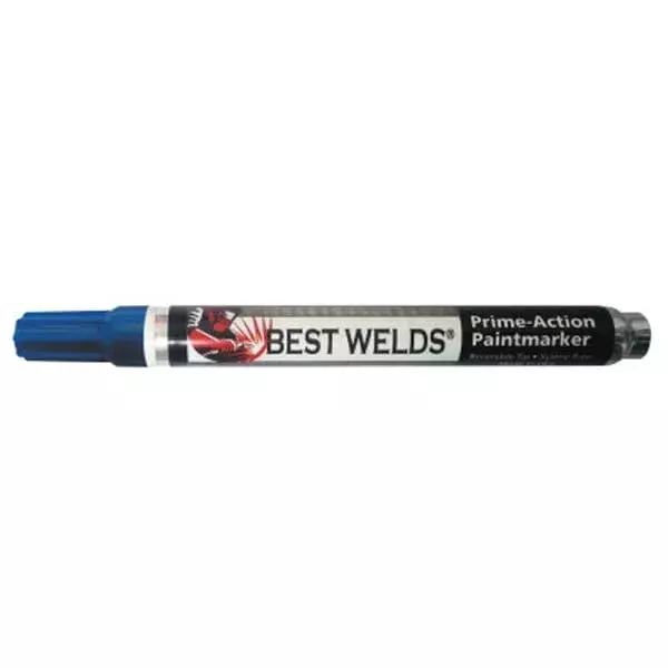 BEST WELDS 900-PAINTMKR-BLU - Prime-Action Paint Marker, Reversible Chisel/Bullet Tip, Blue, 12ct