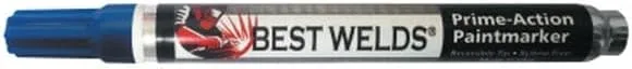 BEST WELDS 900-PAINTMKR-BLU - Prime-Action Paint Marker, Reversible Chisel/Bullet Tip, Blue, 12ct