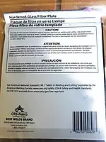 BEST WELDS 901-932-107-10 - 2" Glass Filter Plate, Shade 10, 4-1/2 x 5-1/4" Green