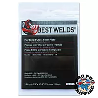 BEST WELDS 901-932-107-14 - 2" Glass Filter Plate, Shade 14, 4-1/2 x 5-1/4" Green
