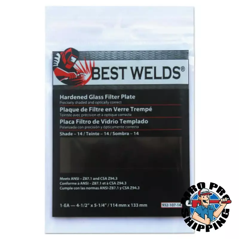 BEST WELDS 901-932-107-14 - 2" Glass Filter Plate, Shade 14, 4-1/2 x 5-1/4" Green