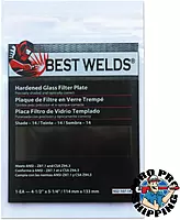 BEST WELDS 901-932-107-14 - 2" Glass Filter Plate, Shade 14, 4-1/2 x 5-1/4" Green
