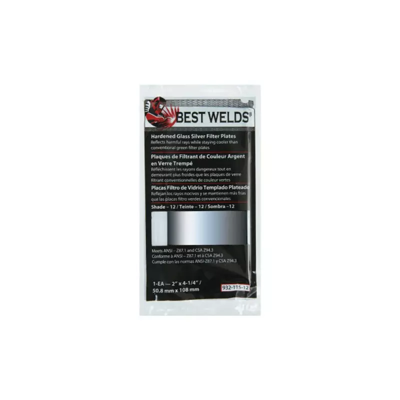 BEST WELDS 901-932-117-13 - 2" Glass Silver Mirror Filter Plate, Silver/13, 4.5" x 5.25"
