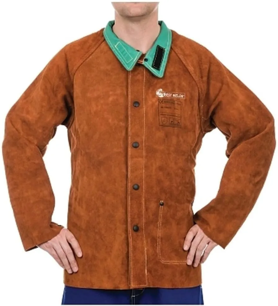 BEST WELDS 902-1200-2XL - Split Cowhide Leather Jacket, 2X-Large, Lava Brown