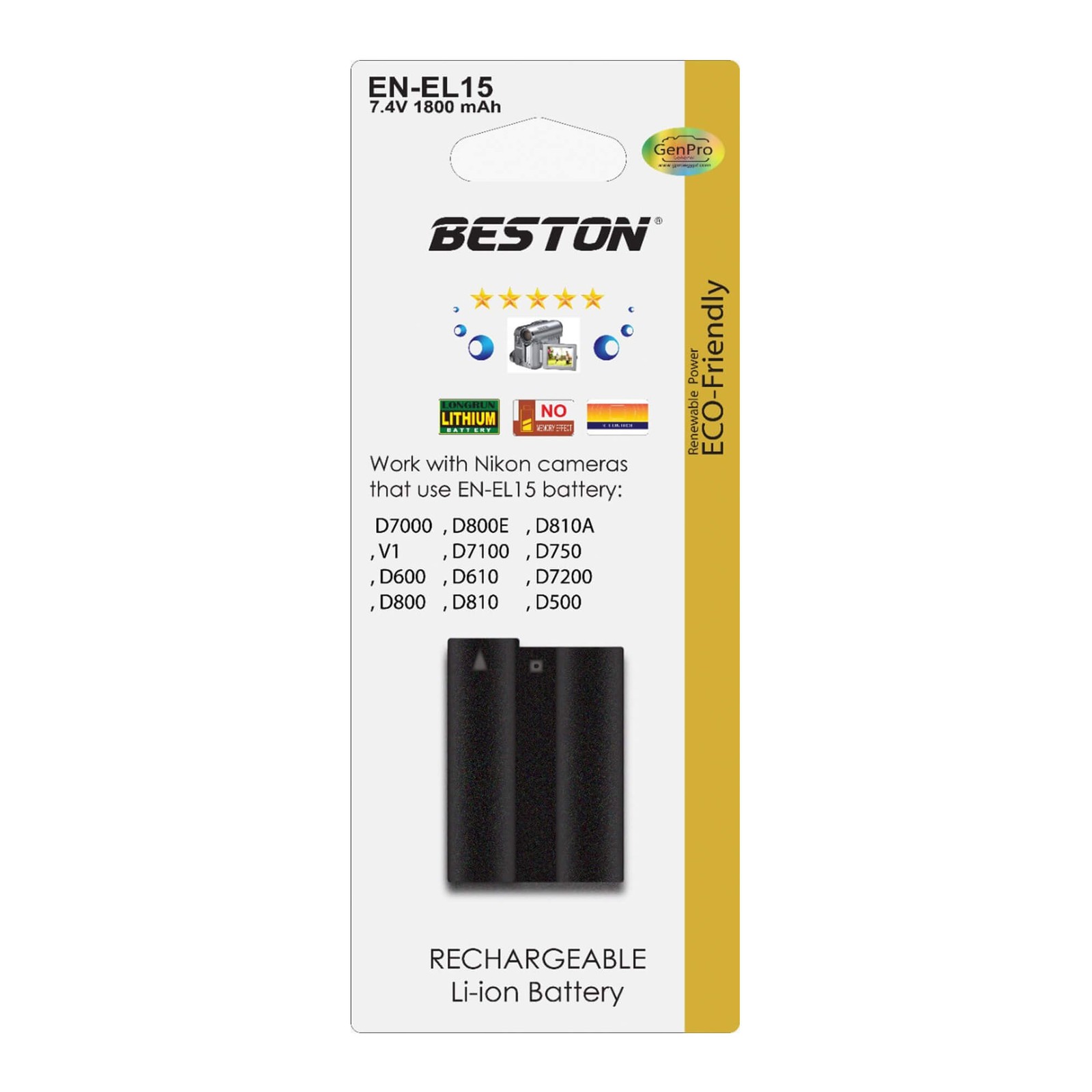 Beston EN-EL15Nikon – 1800mAh