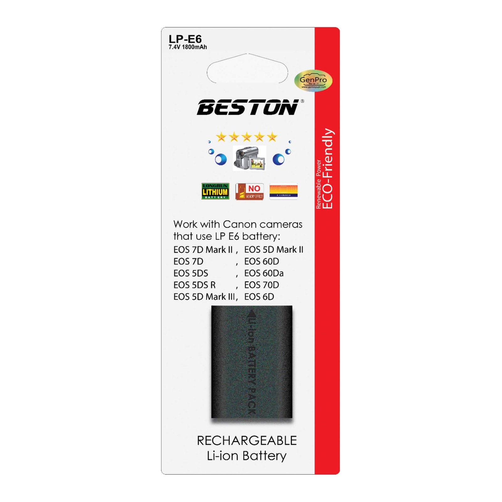 Beston LP-E6 Battery for Canon Camera